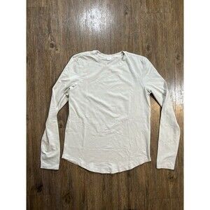 Lululemon Size 2 Love Beige Crew Neck Long Sleeve Active Cotton Blend Top Tee